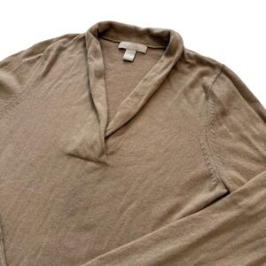 Banana Republic Wool Cashmere Shawl Collar Sweater Sunset Tan Womens L